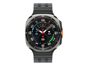 Samsung Galaxy Watch Ultra - 47 mm - titanium silver - intelligente Uhr mit Marineband - Gummi - Dark Gray - Bandgröße: S/M/L - Anzeige 3.73 cm (1.5")