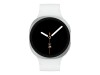 Samsung Galaxy Watch8 - 44 mm - silber - intelligente Uhr mit Sportband - Gummi - weiß - Bandgröße: M/L - Anzeige 3.7 cm (1.47")