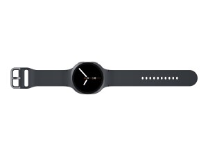 Samsung Galaxy Watch8 - 44 mm - Carbon-Schwarz - intelligente Uhr mit Sportband - Gummi - Graphit - Bandgröße: M/L - Anzeige 3.7 cm (1.47")