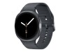 Samsung Galaxy Watch8 - 44 mm - Carbon-Schwarz - intelligente Uhr mit Sportband - Gummi - Graphit - Bandgröße: M/L - Anzeige 3.7 cm (1.47")