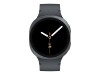 Samsung Galaxy Watch8 - 44 mm - Carbon-Schwarz - intelligente Uhr mit Sportband - Gummi - Graphit - Bandgröße: M/L - Anzeige 3.7 cm (1.47")