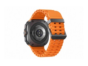 Samsung Galaxy Watch Ultra - 47 mm - titanfarben grau - intelligente Uhr mit Marineband - Gummi - Orange - Bandgröße: S/M/L - Anzeige 3.73 cm (1.5")