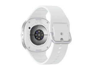 Samsung Galaxy Watch8 - 40 mm - silber - intelligente Uhr mit Sportband - Gummi - weiß - Bandgröße: S/M - Anzeige 3.4 cm (1.34")