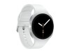 Samsung Galaxy Watch8 - 40 mm - silber - intelligente Uhr mit Sportband - Gummi - weiß - Bandgröße: S/M - Anzeige 3.4 cm (1.34")