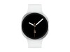 Samsung Galaxy Watch8 - 44 mm - silber - intelligente Uhr mit Sportband - Gummi - weiß - Bandgröße: M/L - Anzeige 3.7 cm (1.47")