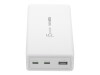 j5create JUP37185W-EN - Netzteil - GaN - 185 Watt - 5 A - Power Delivery 3.1 - 3 Ausgabeanschlussstellen (USB Typ A, 2 x USB-C)