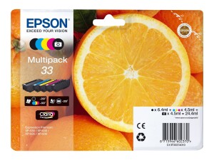 Epson 33 Multipack - 5er-Pack - 24.4 ml - Schwarz, Gelb,...