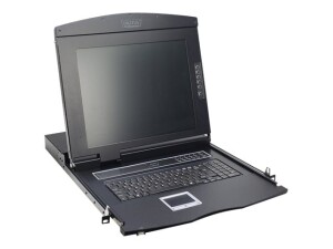 DIGITUS 17" LCD KVM Konsole, 8-Port CAT 5, deutsche Tastatur