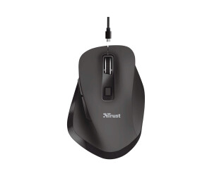 Trust Fyda Comfort - Mouse - ergonomic - for right -handed - optically - 6 keys - wireless - 2.4 GHz - Wireless recipient (USB)