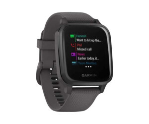 Garmin Venu Sq - Dunkelgrau - Sportuhr mit Band - Silikon - Shadow Gray - Handgelenkgröße: 125-190 mm - Anzeige 3.31 cm (1.3")