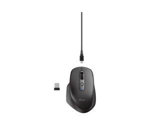 Trust Ozaa - Maus - ergonomisch - 6 Tasten - kabellos - kabelloser Empfänger (USB)