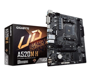 Gigabyte A520M H - 1.0 - Motherboard - Micro ATX - Socket AM4 - AMD A520 chipset - USB 3.2 Gen 1 - Gigabit LAN - Onboard graphic (CPU required)