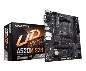Gigabyte A520M S2H - 1.0 - Motherboard - Micro ATX - Socket AM4 - AMD A520 Chipset - USB 3.2 Gen 1 - Gigabit LAN - Onboard graphic (CPU required)