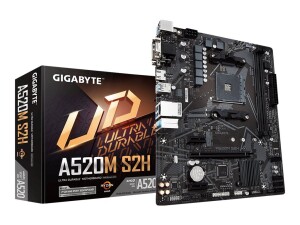 Gigabyte A520M S2H - 1.0 - Motherboard - micro ATX - Socket AM4 - AMD A520 Chipsatz - USB 3.2 Gen 1 - Gigabit LAN - Onboard-Grafik (CPU erforderlich)