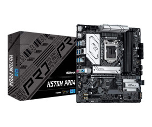 ASRock H570M Pro4 - Motherboard - micro ATX - LGA1200-Sockel - H570 Chipsatz - USB-C Gen1, USB 3.2 Gen 1, USB 3.2 Gen 2 - Gigabit LAN - Onboard-Grafik (CPU erforderlich)