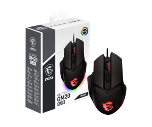 MSI Clutch GM20 Gaming - Maus - ergonomisch - Für Rechtshänder