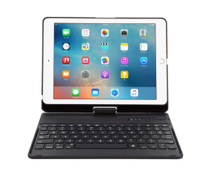 Targus VersaType - Tastatur und Foliohülle - hintergrundbeleuchtet - kabellos - Bluetooth 5.1 - QWERTZ - Deutsch - Schwarz Tastatur, Schwarz Gehäuse - B2B - für Apple 10.2-inch iPad; 10.5-inch iPad Air (3. Generation)