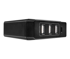 Lindy Netzteil - 72 Watt - 3 A - PD 3.0 - 4 Ausgabeanschlussstellen (3 x USB Typ A, 24 pin USB-C)
