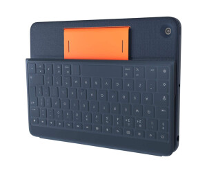 Logitech Rugged Combo 3 - keyboard and folio hop - Apple Smart Connector - Classic Blue - for Apple 10.2 -inch iPad (7th generation, 8th generation, 9th generation)