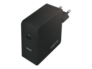 LogiLink USB-C 2-Port Wall Charger - Netzteil - 65 Watt -...