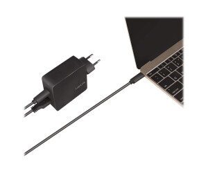 LogiLink USB-C 2-Port Wall Charger - Netzteil - 65 Watt -...