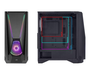 AEROCOOL ADVANCED TECHNOLOGIES AeroCool Visor - Mid tower - E-ATX - Seitenteil mit Fenster (gehärtetes Glas)