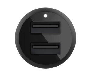 Belkin BoostCharge Dual Charger - Auto-Netzteil - 24 Watt - 4.8 A - 2 Ausgabeanschlussstellen (USB)