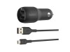 Belkin BoostCharge Dual Charger - Auto-Netzteil - 24 Watt - 4.8 A - 2 Ausgabeanschlussstellen (USB)