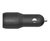 Belkin BoostCharge Dual Charger - Auto-Netzteil - 24 Watt - 4.8 A - 2 Ausgabeanschlussstellen (USB)