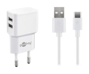 WENTRONIC Goobay USB -C Charger Set - Power supply - 12 watts - 2.4 A - 2 output connection points (USB)