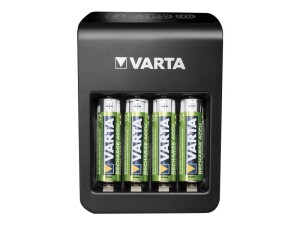 Varta LCD Plug Charger+ - 4 Std. Batterieladegerät / Stromadapter - (für 4xAA/AAA, 1x9V)