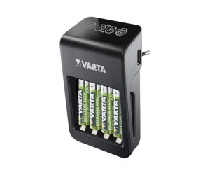 Varta LCD Plug Charger+ - 4 Std. Batterieladegerät / Stromadapter - (für 4xAA/AAA, 1x9V)