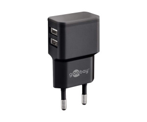 Goobay USB-C charger set - Netzteil - 12 Watt - 2.4 A - 2 Ausgabeanschlussstellen (USB)