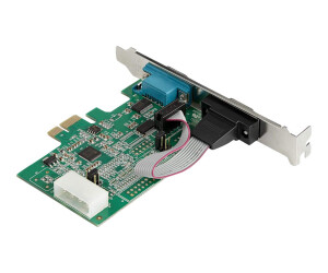 Startech.com 2 Port Serial PCI Express RS232 Adapter Card - Serial PCIe RS232 Control Card - PCIE to Dual Serial DB9 - 16950 UART - Extension card - Windows & Linux (PEX2S953))