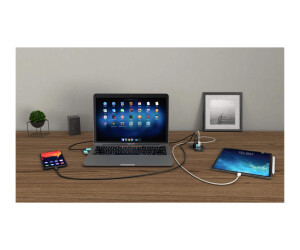 I -Tec Built -in Desktop Fast Charger - Power supply - 96 watts - 3 A - QC 3.0 - 4 Output connection points (3 x USB Type A, USB -C)
